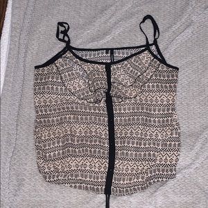 Spaghetti strap see through crop top